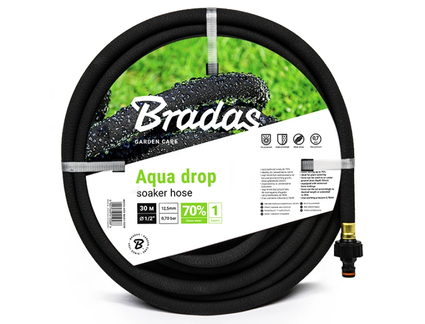 Шланг садовый сочащийся резиновый 1/2" AQUA DROP